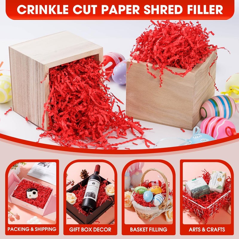 AODESTINY 2.2LBS Crinkle Cut Paper Shred Filler, Shredded Paper for Gift Bag Box Basket, Packing Grass Cushion Crinkle Shred Filler for Christmas Wedding Birthday Bridesmaid Engagement-Red - Image 4